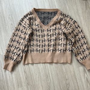 Tan and black sweater